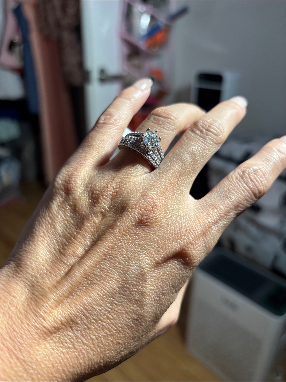 White Gold Diamond Bridal Ring Set – Timeless Sparkle
